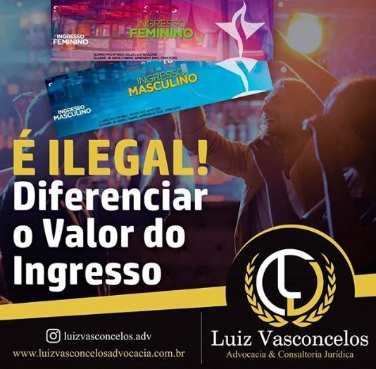 É ILEGAL DIFERENCIAR VALOR DO INGRESSO POR GÊNERO